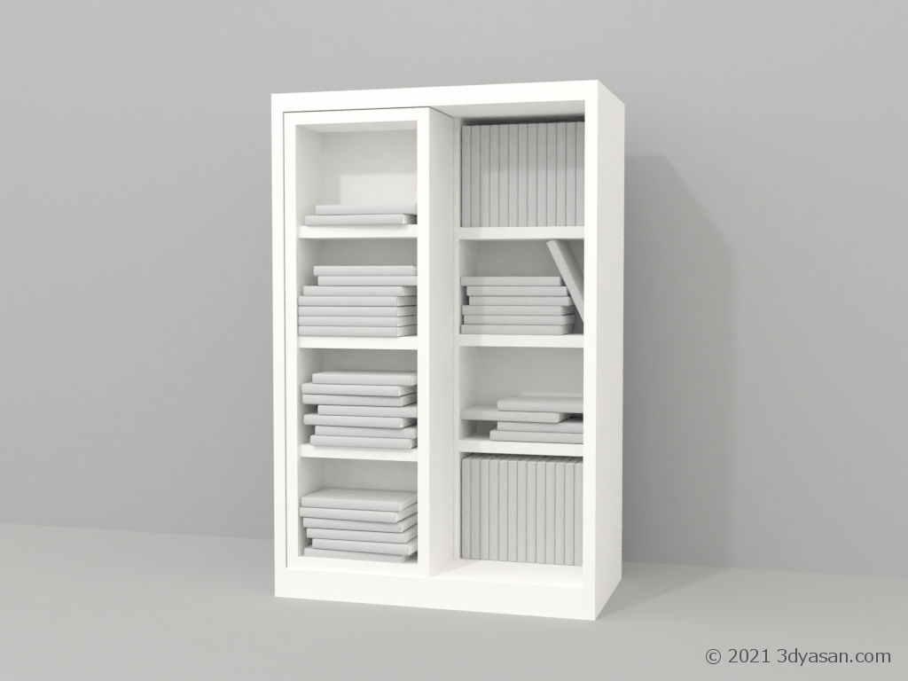 本が入ったスライド本棚 のプレビュー画像