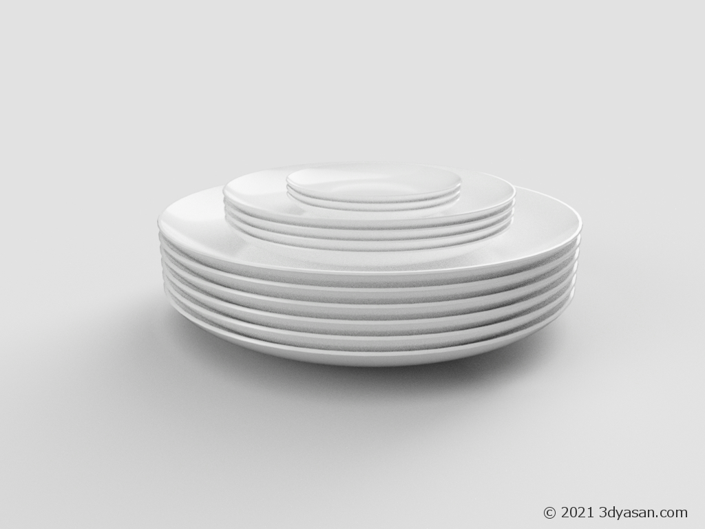 積んだ丸皿 のプレビュー画像