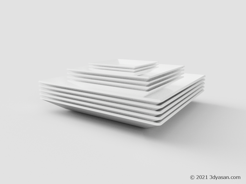 積んだ角皿 のプレビュー画像